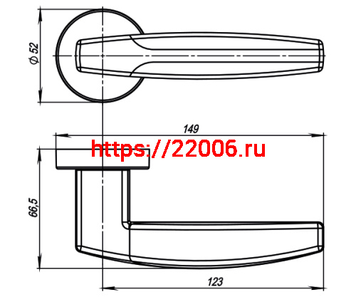 Ручка Armadillo (Армадилло) раздельная R.URB52.ARC (ARC URB2) SN/CP-3 матовый никель/хром фото 4
