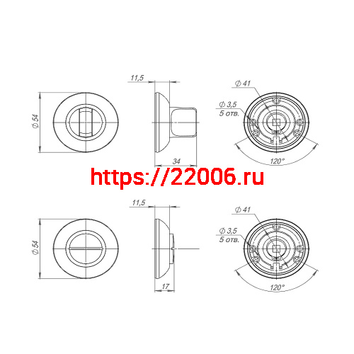 Ручка Ajax (Аякс) поворотная BK6.R.JR54 (BK6 JR) ABG-6 зелёная бронза фото 3