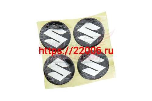 Наклейка круглая логотипа "Suzuki" (5х5)(4 круглых наклейки в комплекте)