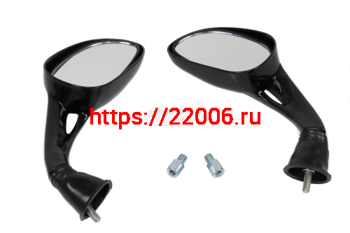 Зеркала (066) пласт. "Каплевидные" объемные черные d=10 mm (в уп. 40 пар)