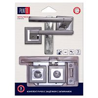 Комплект ручек Punto (Пунто) с защелкой c запиранием LM/A SET72K.QL52.TECH/HD GR/CP-23 графит/хром