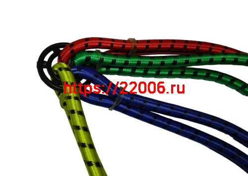 Резинка для крепеления багажа ("ПАУК") (в комплекте 4шт разноцвет.) с мет. крючками 82300 фото 2