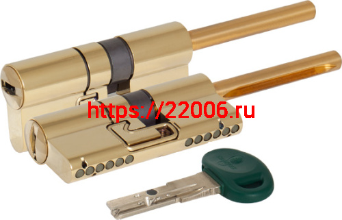 Цилиндровый механизм Mottura (Моттура) под вертушку (дл. шток) C31P513101LC5 (82 мм/46+10+26), ЛАТУНЬ (PVD)