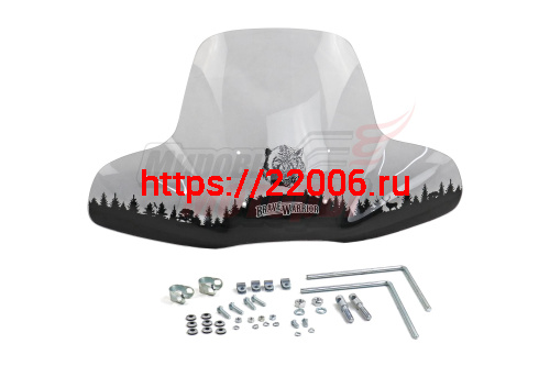 Щиток ветровой Brave Warrior (жесткое стекло с шелкографией) (для квадроциклов) (с крепежами)