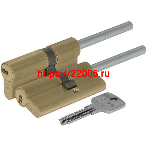 Цилиндр. мех. Cisa (Чиза) под верт. (дл. шток) ASTRAL S 1.0A3S7.07.0.00.C5 (60 мм/25+10+25), ЛАТУНЬ