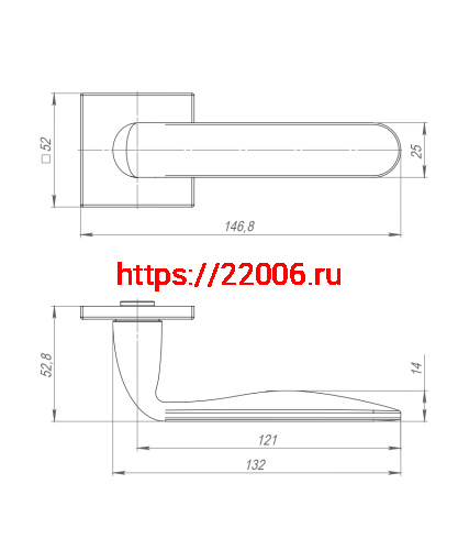Ручка Punto (Пунто) раздельная K.ARC.Q52.EXTRA SN-3 мат.никель ТРОСИК фото 4