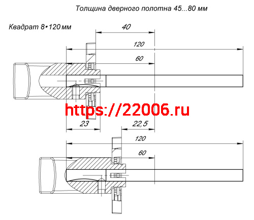 Квадрат Armadillo (Армадилло) для ручек Spindle 8х120 фото 3