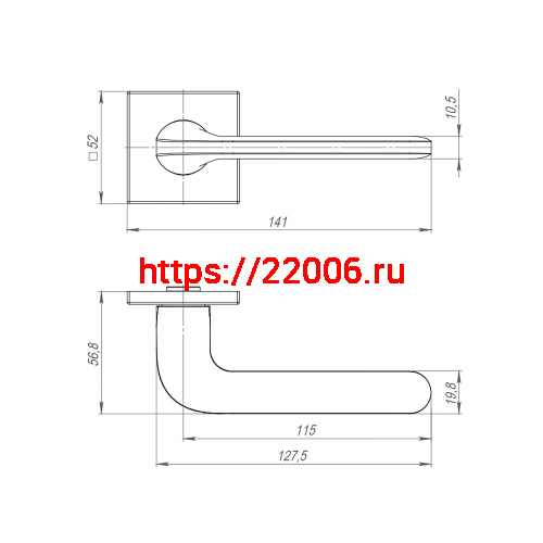 Ручка Punto (Пунто) раздельная K.ARC.Q52.ASPECT SSC-16 сатин.хром фото 2