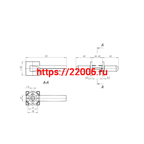 Ручка Fuaro (Фуаро) раздельная K.SL52.PRIZMA (PRIZMA SL) CP-8 хром фото 2