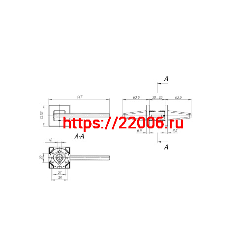 Ручка Fuaro (Фуаро) раздельная K.SL52.PRIME (PRIME SL) SSG-39 сатинированное золото фото 2