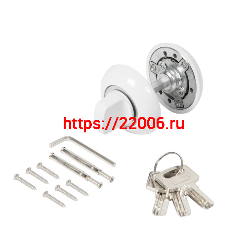 Ручка поворотная Ajax (Аякс) с фиксацией ключом BK6.FIX.JR WH-19 белый фото 5