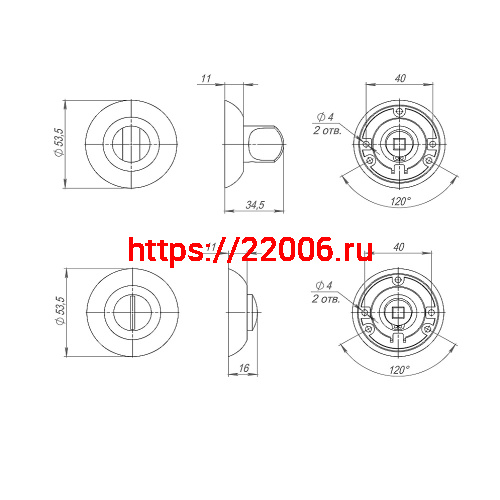 Ручка Punto (Пунто) поворотная BK6.R.TL54 (BK6 TL) BL-24 черный фото 3