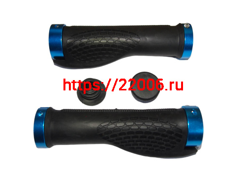 Грипсы для велосипеда 130мм, резина, анатомические, с алюминиевыми зажимами/ручки на руль, черные