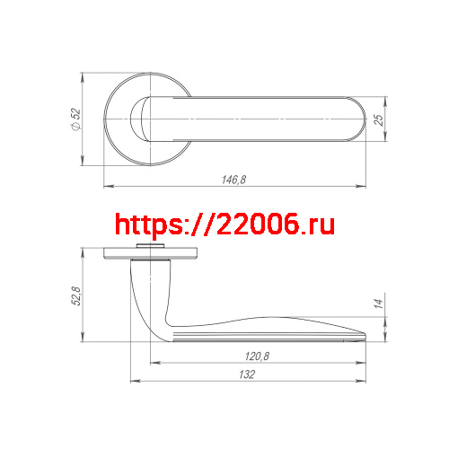 Ручка Punto (Пунто) раздельная R.ARC.R52.EXTRA SSG-39 сатин. золото фото 2