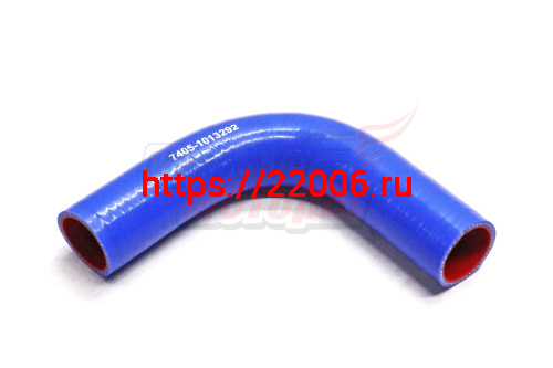 Патрубок теплообменника КАМАЗ, силикон.,синий,армир. L288мм,d32мм. (HH031)