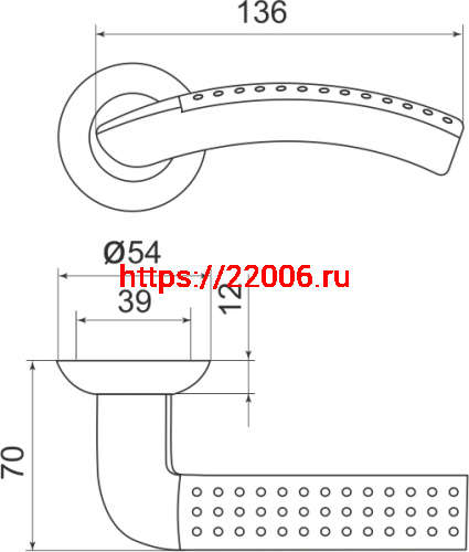 Ручка Armadillo (Армадилло) раздельная R.LD54.Libra26 (Libra LD26) SN/CP-3 матовый никель/хром TECH (кв. 8х140) фото 3