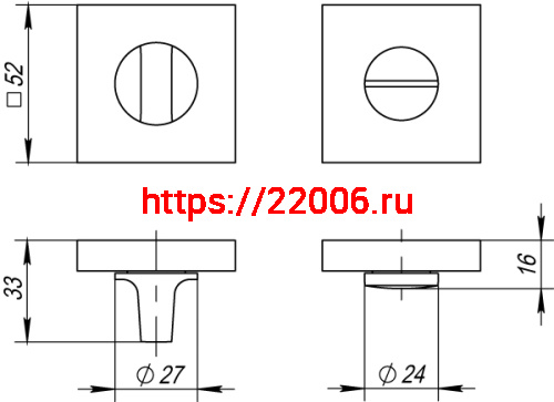 Ручка Fuaro (Фуаро) поворотная BK6.K.DM51 (BK6 DM) CP-8 хром фото 3