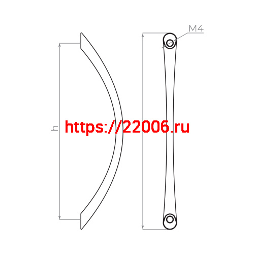 Ручка-скоба Ajax (Аякс) мебельная MB-H-004-96 мм PB золото фото 2