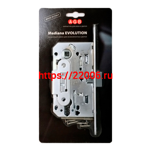 Корпус замка AGB (АГБ) под цил. MEDIANA EVOLUTION B01103.50.34.567 с отв. планкой B01000.13 (мат хром)