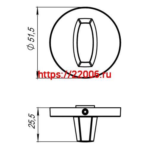 Ручка Armadillo (Армадилло) поворотная BK6.R.URS52 (WC-BOLT BK6 URS) SN-3 матовый никель фото 2