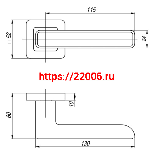 Ручка Punto (Пунто) раздельная K.QR52.MARS (MARS QR) SN/CP-3 матовый никель/хром фото 2