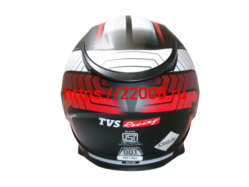 Шлем TVS RACING (Индия) STREET D/V DULL BLACK RED размер XXL, + пинлок в комплекте, очки фото 3