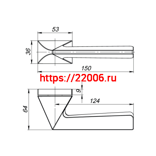 Ручка Armadillo (Армадилло) раздельная K.UCS36.IRON (IRON UCS) СР-8 хром фото 2