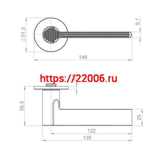 Ручка Armadillo (Армадилло) раздельная R.YM.HONEY FSG-39 флор. золото фото 3