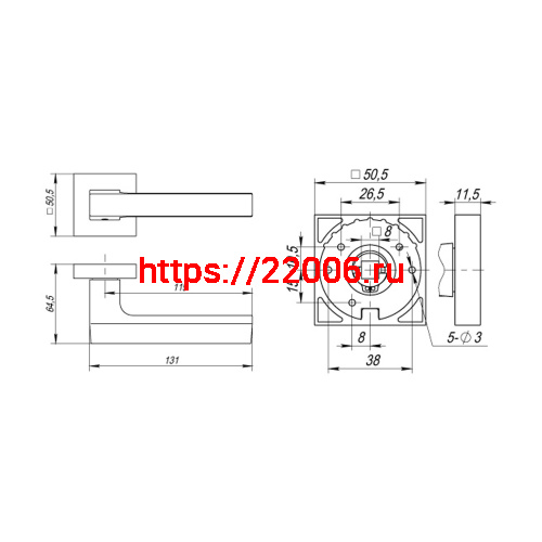 Ручка Fuaro (Фуаро) раздельная LM/Z K.QS52.FLASH CP/WH-19 хром/белый фото 3