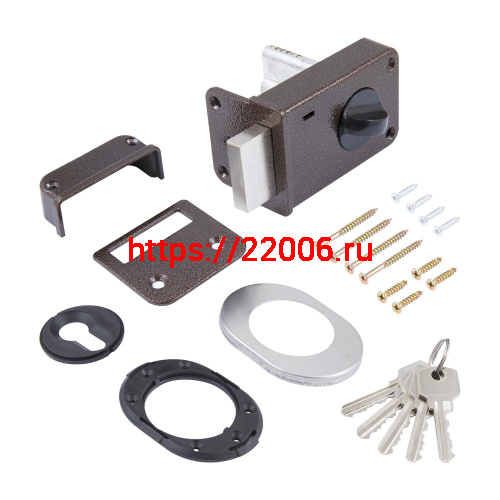 Замок Omega (Омега) накладной цилиндровый ЗН1-1 ЗАЗ медь фото 2