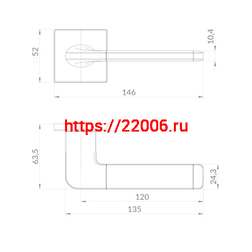 Ручка Punto (Пунто) раздельная K.EST.Q52.AVALON SK SSC-16 сатинированный хром фото 2