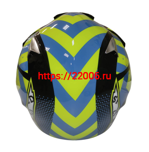 Шлем кроссовый KIRIN K27, черный, черн-бел, зелен-желт, размер S фото 9