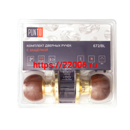 Ручка Punto (Пунто) защелка DK672/BL WD-PS (без фик.) дерево