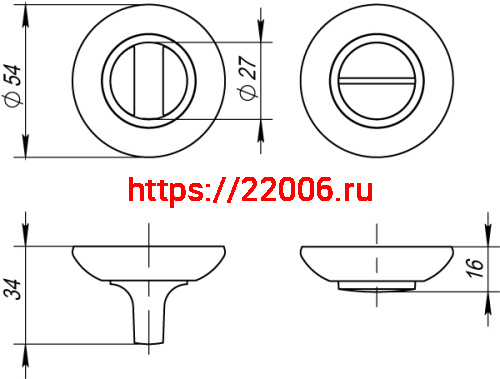 Ручка Fuaro (Фуаро) поворотная BK6.R.RM54 (BK6 RM) CP-8 хром фото 3