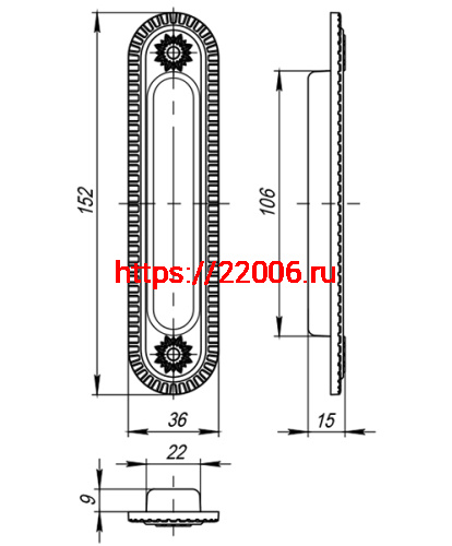 Ручка Armadillo (Армадилло) для раздвижных дверей SH.CL152.010 (SH010/CL) OB-13 античная бронза фото 3