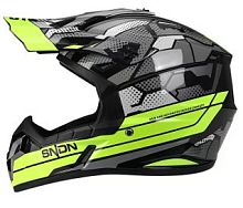 Мотошлем 801 серо-зеленый (XL)