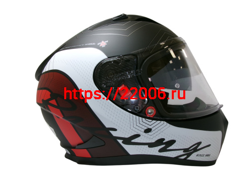 Шлем TVS RACING (Индия) STREET D/V DULL BLACK RED размер XXL, + пинлок в комплекте, очки фото 4