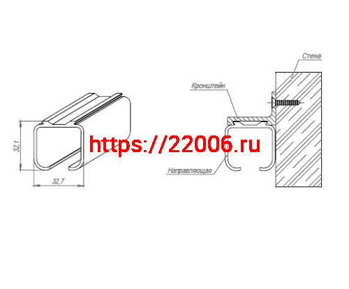 Верхняя Punto (Пунто) направляющая Soft LINE 45/55/1,5/3000 track (3 м) фото 2