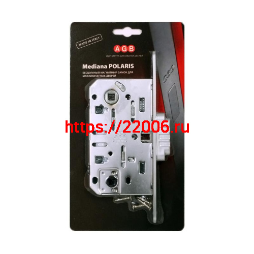 B06102.50.34.567 AGB (АГБ) Защелка врезная WC (мат. хр.) с отв. пл. B02402.05.34 MEDIANA POLARIS фото 3