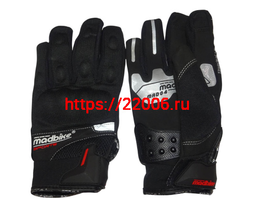 Перчатки MADBIKE-04, текстиль, защитные вставки фото 2