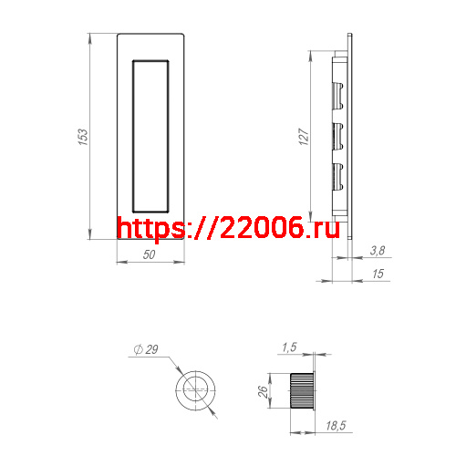 Ручка Armadillo (Армадилло) для раздвижных дверей SH.URB153.010 (SH010 URB) OB-13 античная бронза фото 4