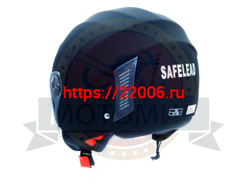 Шлем открытый "Safelead" HF-221 "колобки с доп. стеклом" мат. черный размер S фото 5