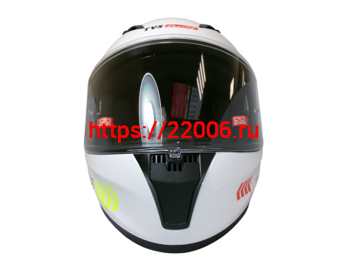 Шлем TVS RACING (Индия) STREET D/V WHITE YELLOW размер M, + пинлок в комплекте, очки фото 5