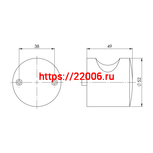 Ручка-кнопка Ajax (Аякс) CABIN PVC WH белый (1 шт в пакете) фото 3
