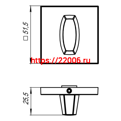 Ручка Armadillo (Армадилло) поворотная BK6.K.USS52 (WC-BOLT BK6 USS) SN-3 матовый никель фото 2