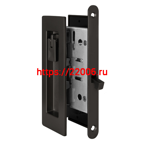 Защелка Armadillo (Армадилло) с ручками для раздвижных дверей SH.URB153.KIT011-BK (SH011 URB) BPVD-77 вороненый никель