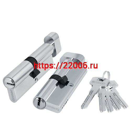 Цилиндровый Fuaro (Фуаро) механизм (200 ZM/120) 2000ZMKnob120(55+10+55) CP хром 5Key с вертушкой