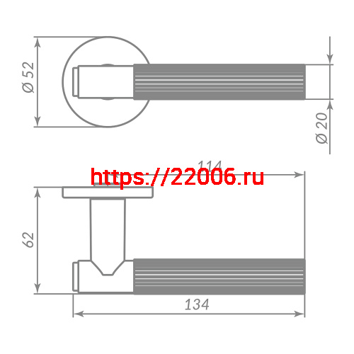 Ручка Punto (Пунто) раздельная R.ARC.R52.FORM CP-8 хром фото 2