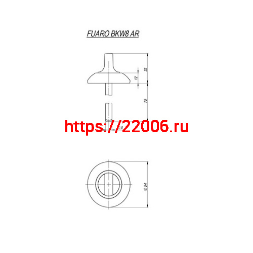 Ручка Fuaro (Фуаро) поворотная BKW8x75.R.AR54 (BKW8x75 AR) CP-8 хром фото 2