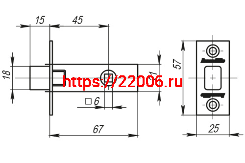 Задвижка Armadillo (Армадилло) врезная METDB920-45-25 (DB 920-45-25) AB бронза SKIN фото 2